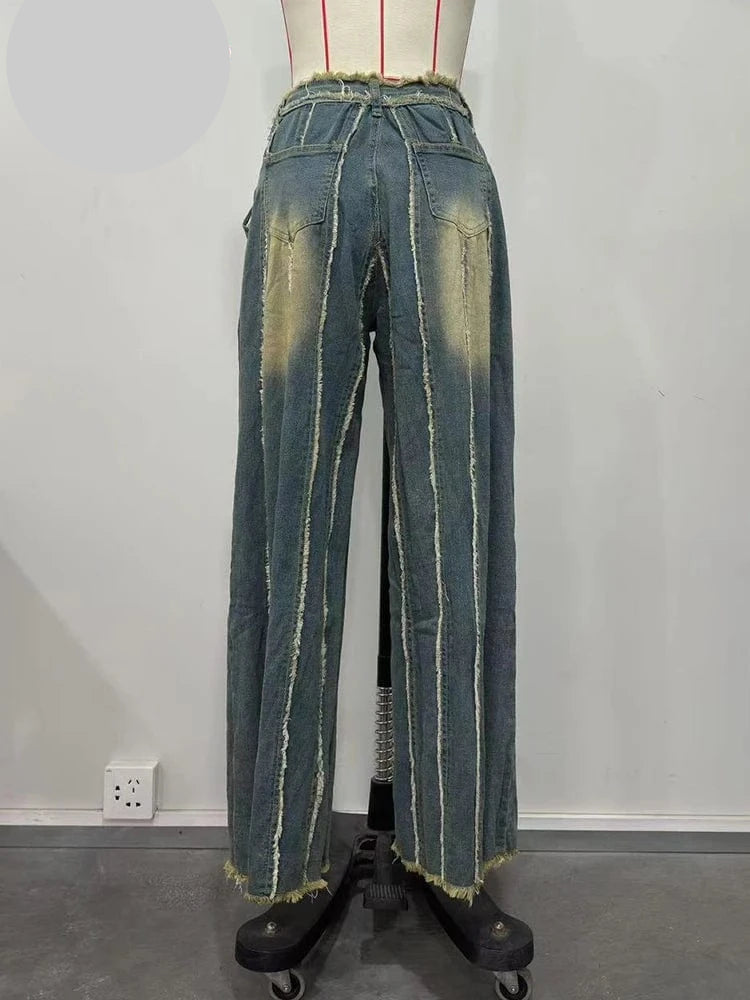 Teonclothingshop Trendy Patchwork Ripped Jeans for Ladies