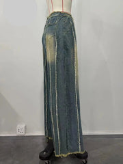 Teonclothingshop Trendy Patchwork Ripped Jeans for Ladies