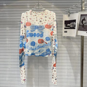 Teonclothingshop Trendy Sheer Fruit Print T-Shirt