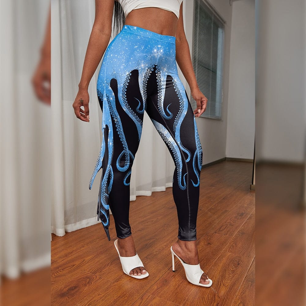 Teonclothingshop VIP FASHION Women's tights in the shape of a mermaid, costume, 3D printed tights