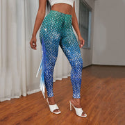 Teonclothingshop VIP FASHION Women's tights in the shape of a mermaid, costume, 3D printed tights