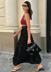 Teonclothingshop Winter Red Fashion Long Petal Skirt