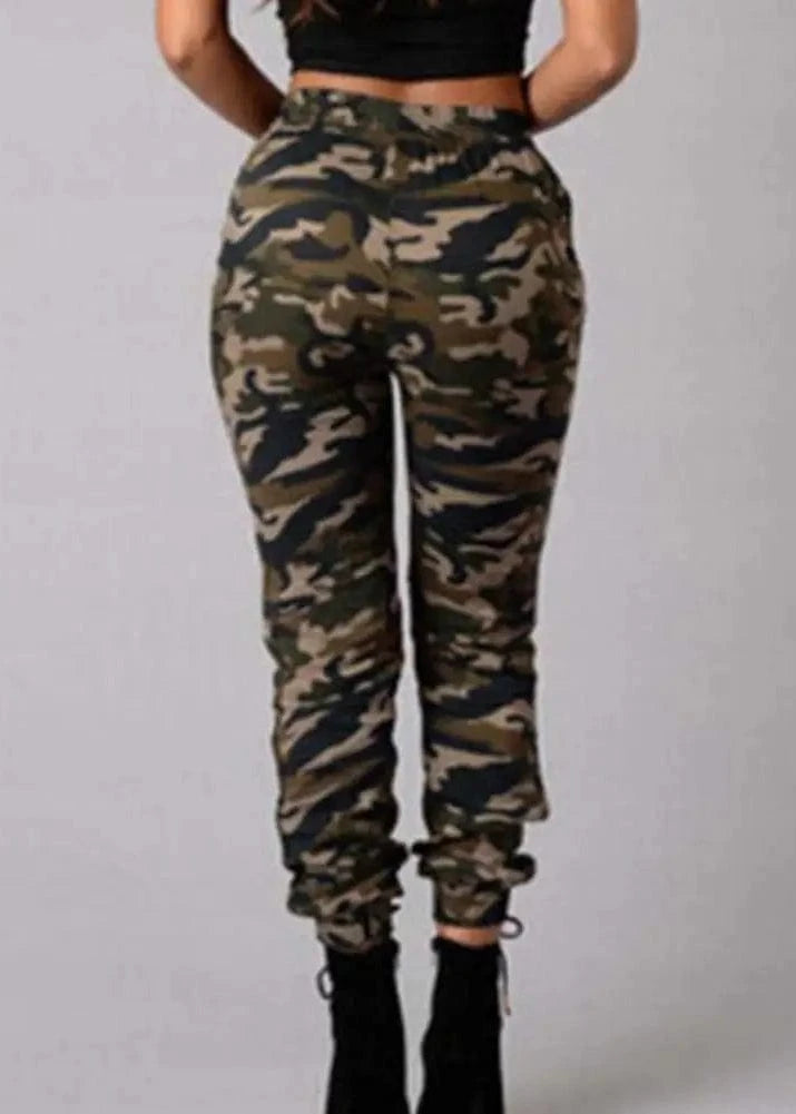 Teonclothingshop Women Casual Drawstring Pockets Long Skinny Pants