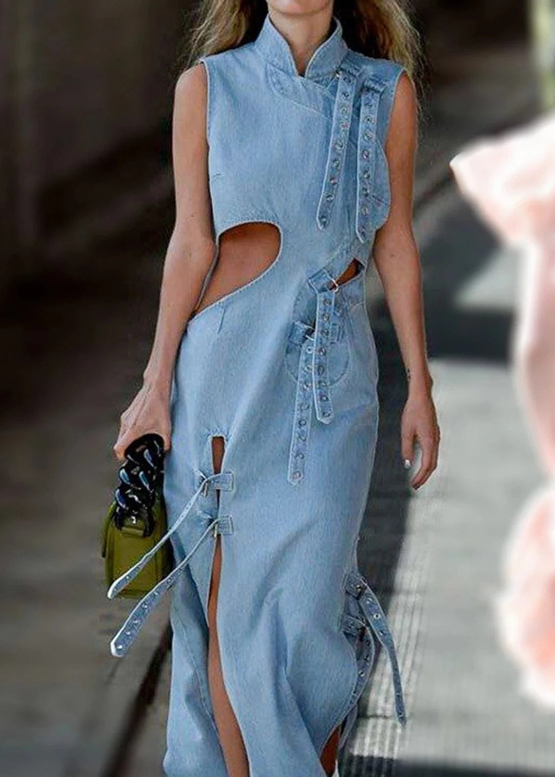 Teonclothingshop Women Denim Dress Fashion High Waist