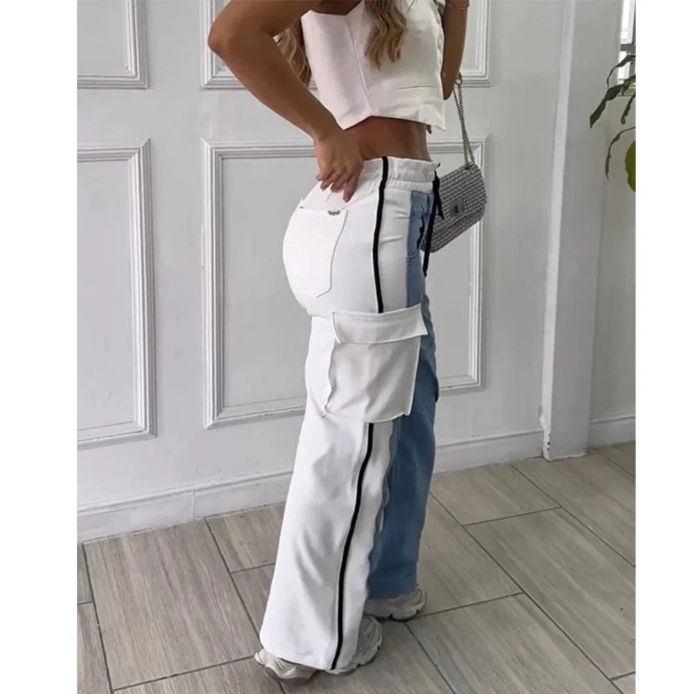 Teonclothingshop Women High Waisted Baggy Casual Jeans