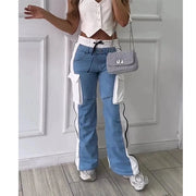 Teonclothingshop Women High Waisted Baggy Casual Jeans