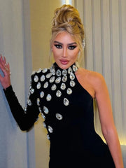 Teonclothingshop Women's Celebrity Black Long Dress