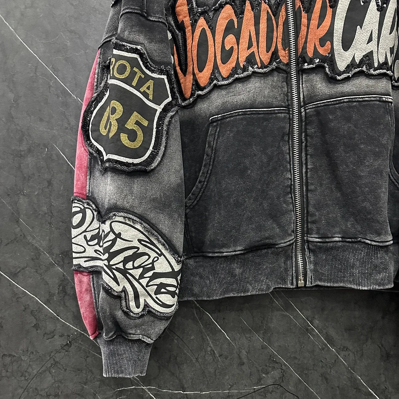 Teonclothingshop Women’s Embroidered Flower Sweatshirt Jacket