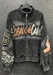 Teonclothingshop Women’s Embroidered Flower Sweatshirt Jacket