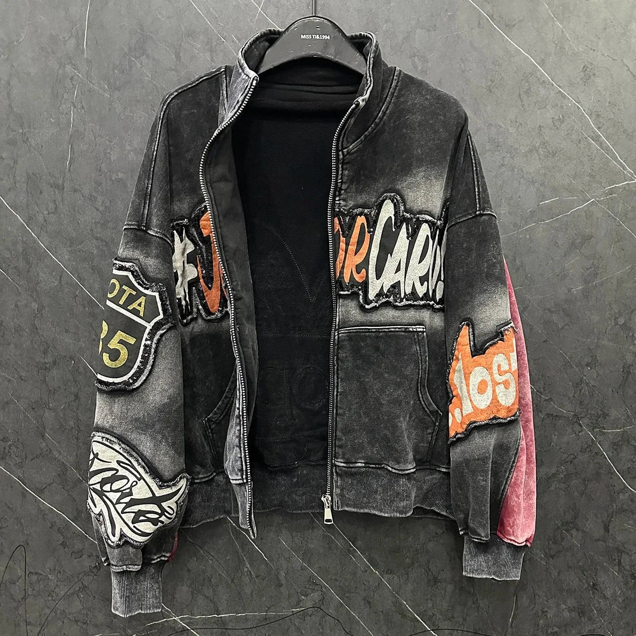 Teonclothingshop Women’s Embroidered Flower Sweatshirt Jacket