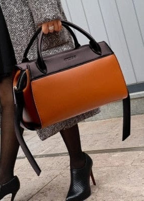 Teonclothingshop Women's Leather Trapeze Crossbody Bag Women's Handbags Large Pocket