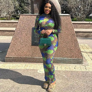 Teonclothingshop Women's maxi dress with mesh floral print