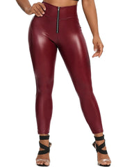 Teonclothingshop Women's Push Up Leggings with High Waist Zipper