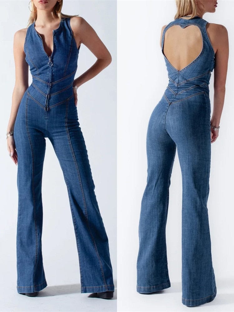 Teonclothingshop Women's Sleeveless Jumpsuit Slim One Piece  Backless Jumpsuit