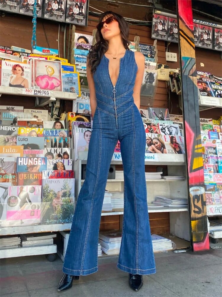 Teonclothingshop Women's Sleeveless Jumpsuit Slim One Piece  Backless Jumpsuit