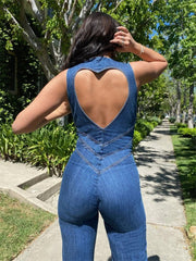 Teonclothingshop Women's Sleeveless Jumpsuit Slim One Piece  Backless Jumpsuit