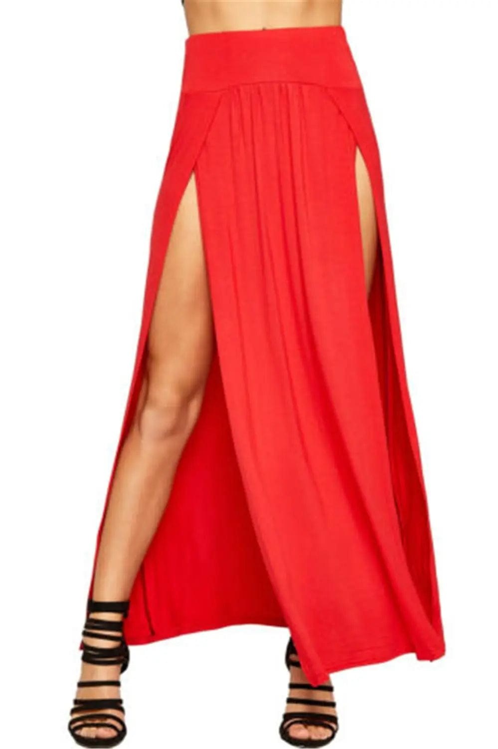 Teonclothingshop Women's summer long maxi skirt with double slits