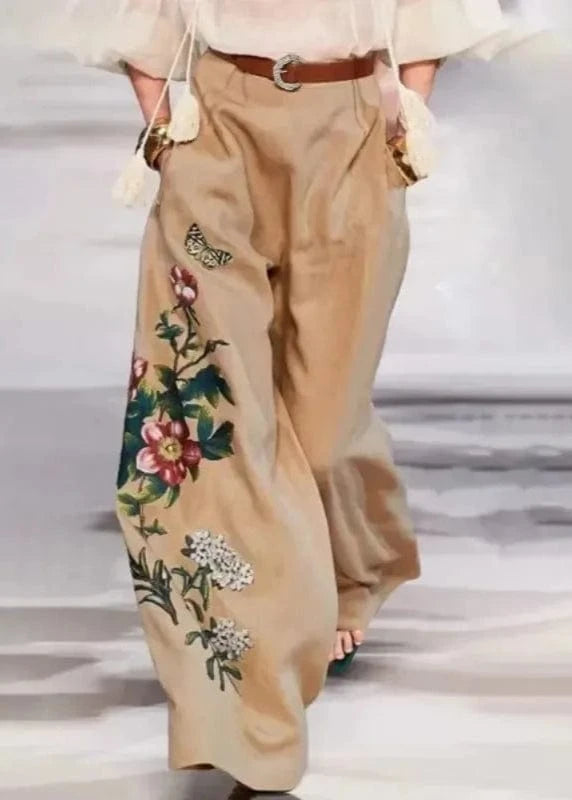 Teonclothingshop Women’s Wide-Leg Floral Pants
