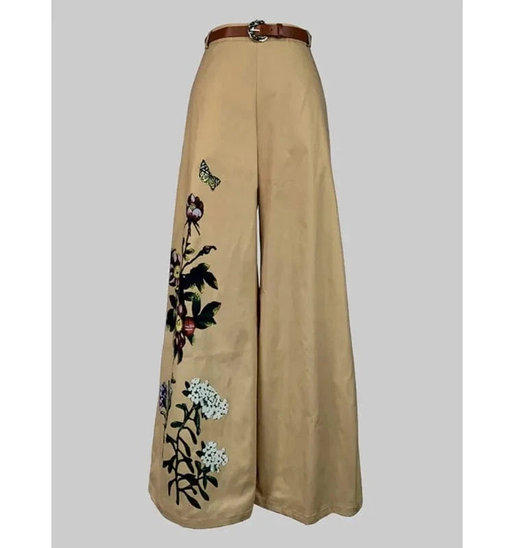 Teonclothingshop Women’s Wide-Leg Floral Pants