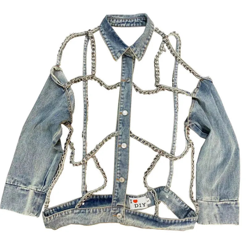 Women's extravagant chic denim jacket