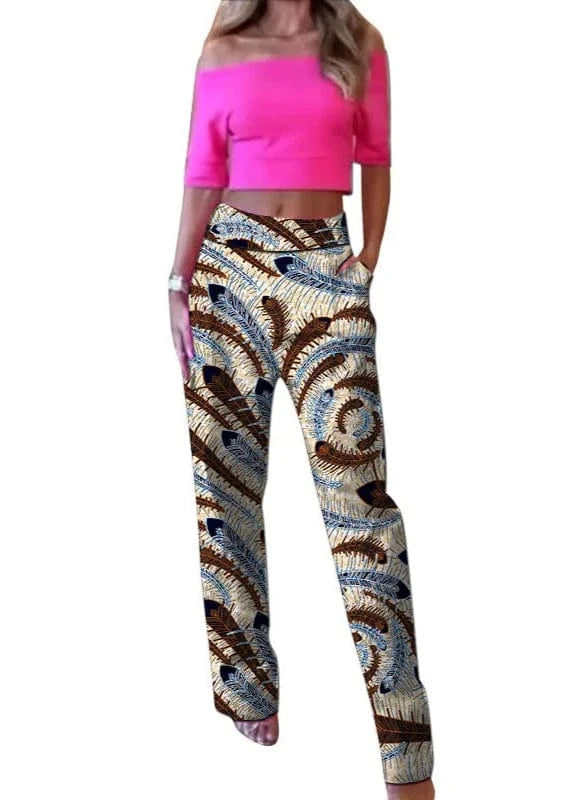 Trendy Print Women's Straight Pants