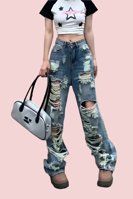 Fashionable Women's Ripped Jeans