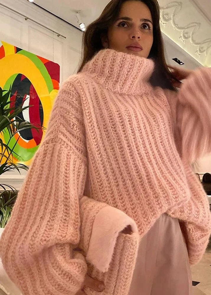 Women’s Fluffy Turtleneck Sweater