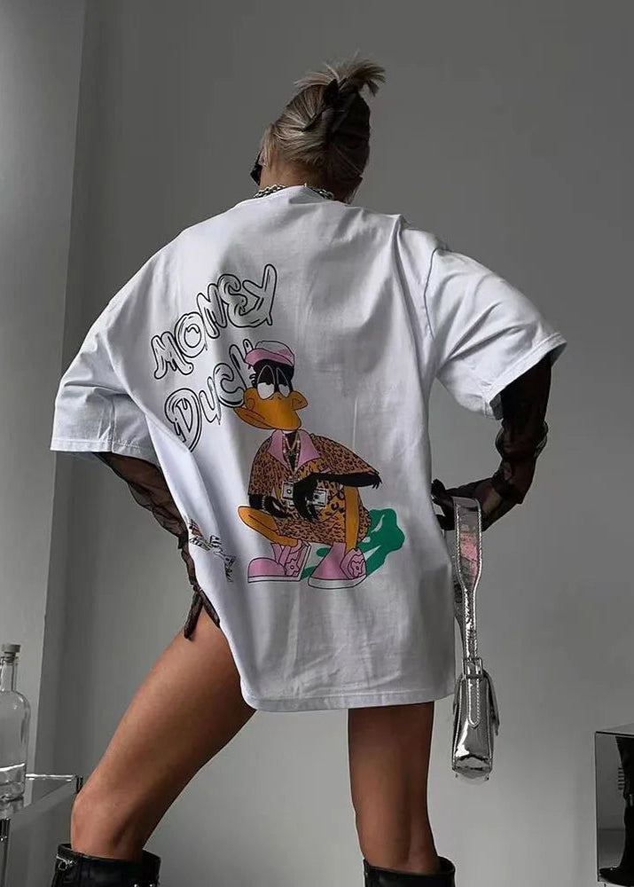 Women Cotton Letter Printed T Shirt