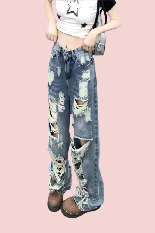 Fashionable Women's Ripped Jeans