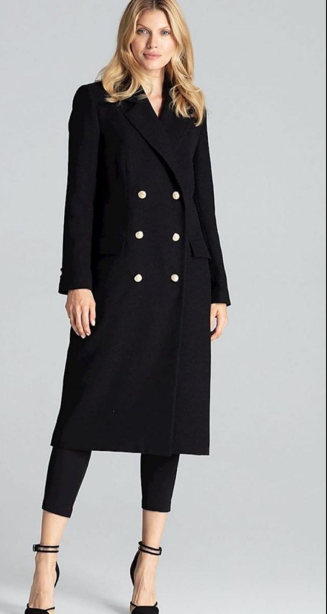 Teon Clothing EU Black double-breasted classic coat