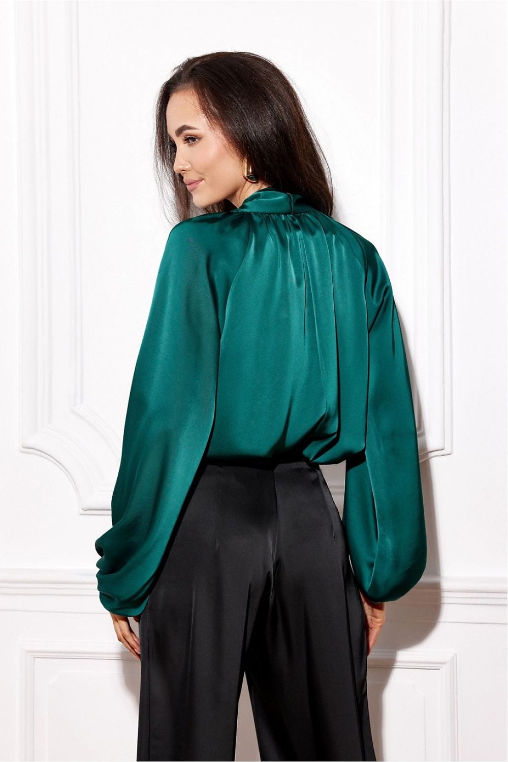 Teon Clothing EU Elegant Satin Blouse with Puffy Sleeves