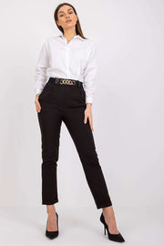 Teon Clothing EU Pants with a high waist and a decorative belt