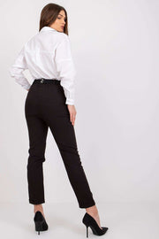 Teon Clothing EU Pants with a high waist and a decorative belt