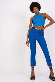 Teon Clothing EU Pants with a high waist and a decorative belt