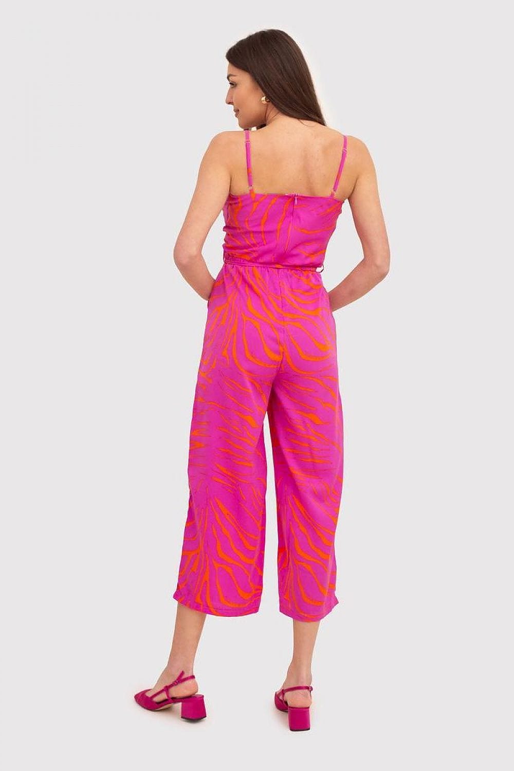 Teon Clothing EU Pink strapless printed jumpsuit