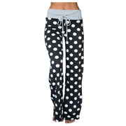 Teon Clothing Shop Black / S / United States Drawstring Pants for Women Casual long pants with polka dot print