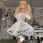 Teon Clothing Shop White / S Lolita Black Dress Goth
