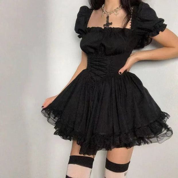 Teon Clothing Shop black / S Lolita Black Dress Goth