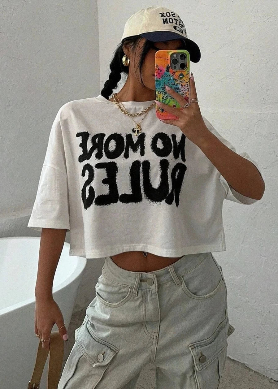 Teonclothingshop 100% Cotton Women Crop T-shirts