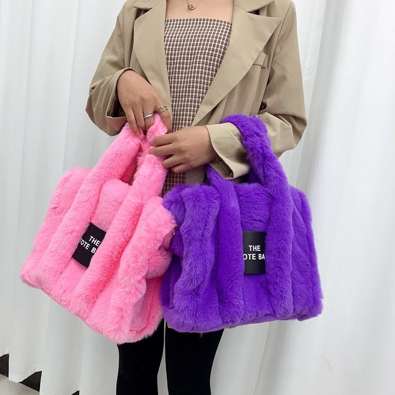 Teonclothingshop 2023 Designer Large Faux Fur Bag For Women Luxury Handbags