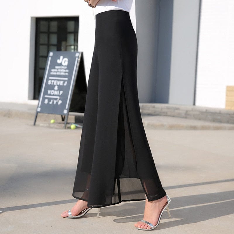 Teonclothingshop 2023 High Waist Chiffon Pants Loose Straight Casual Pants