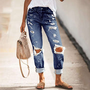 Teonclothingshop 2023 High Waist Ripped Skinny Fashion Jeans Vintage Stretch Casual Denim Pants