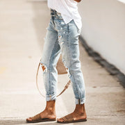 Teonclothingshop 2023 High Waist Ripped Skinny Fashion Jeans Vintage Stretch Casual Denim Pants