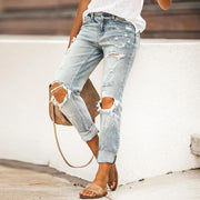 Teonclothingshop 2023 High Waist Ripped Skinny Fashion Jeans Vintage Stretch Casual Denim Pants