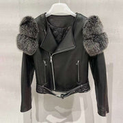 Teonclothingshop 2023 Luxury women's jackets made of real lambskin with fur