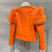 Teonclothingshop 2023 Luxury women's jackets made of real lambskin with fur