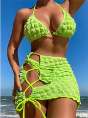 Teonclothingshop 3-piece swimsuit Summer ring Push up