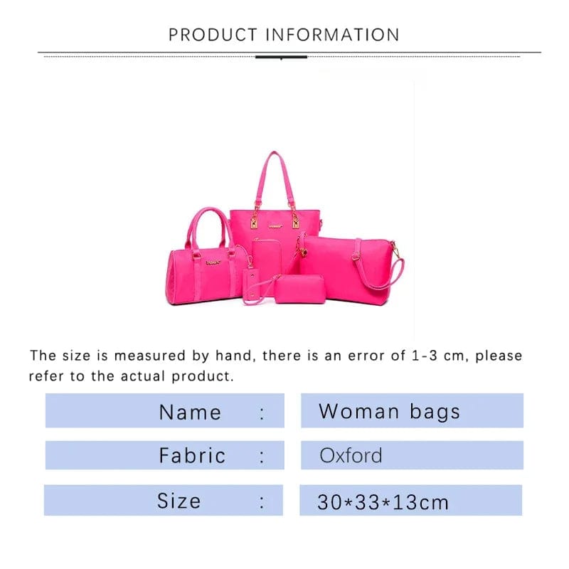 Teonclothingshop 6 sets of fashion women's Oxford bags