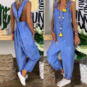 Teonclothingshop 80% HOT SALE!!! Women's solid color sleeveless jumpsuit, knitted backless jumpsuit