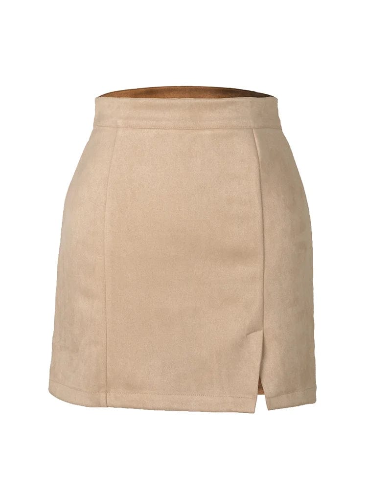 Teonclothingshop A Line Suede Mini Skirts For Women 2024